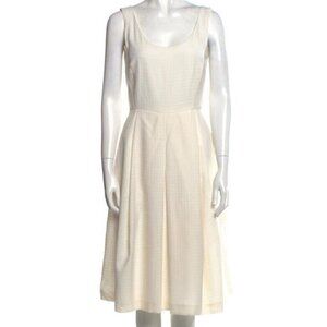 Philosophy Di Alberta Ferretti Cream Scoop Neck Virgin Wool Dress Sleeveless XS